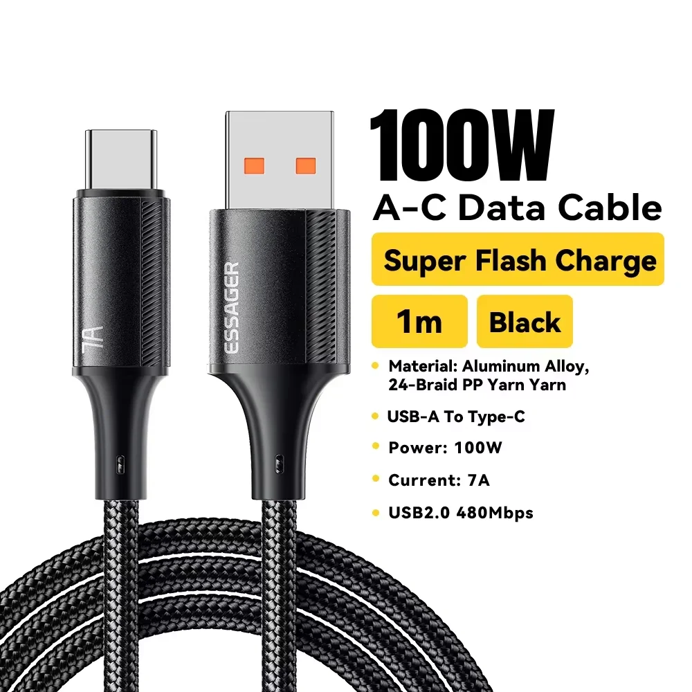 Essager USB-C 7A 100W Fast-Charging Cable for Realme/Huawei