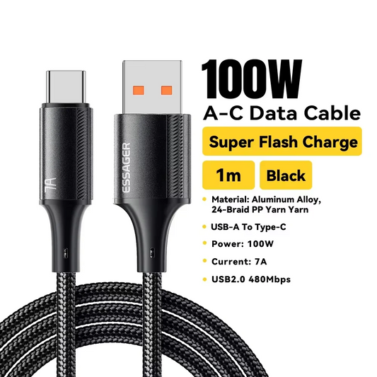 Essager USB-C 7A 100W Fast-Charging Cable for Realme/Huawei