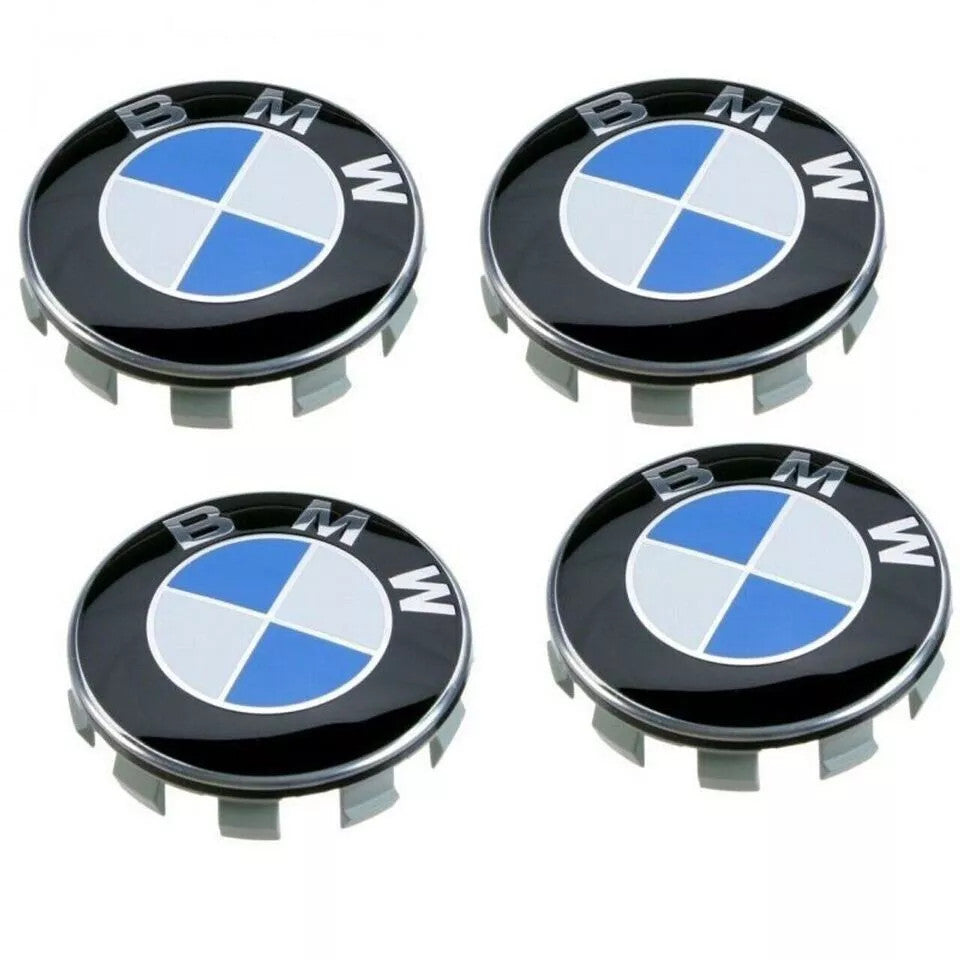 BMW 68mm Wheel Centre Caps for 1/3/5/7/X5/X6/M/Z — Set of 4