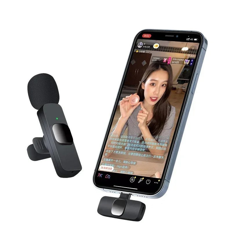 Basix Wireless Lavalier Clip Microphone for iPhone/Samsung Audio and Video