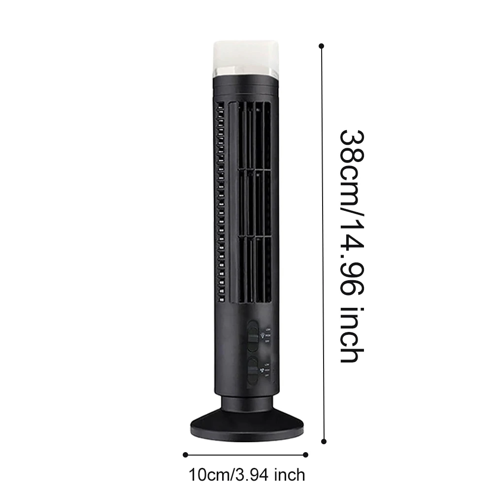 ZBS Portable USB Bladeless LED Tower Cooling Fan, 2 Speeds