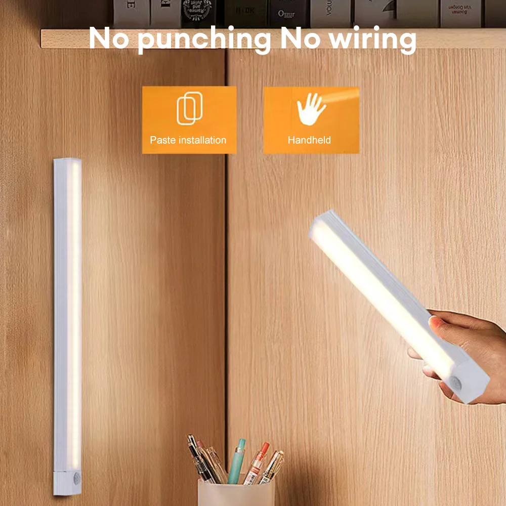 USB Rechargeable Magnetic PIR Motion Sensor LED Strip Light for Cabinets