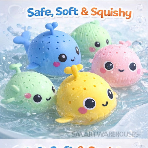 ZBS Whale Bath Sponge Squeeze Toy for Babies and Children