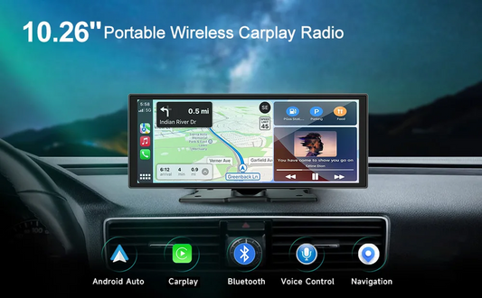 XIMA X10Plus Portable Wireless CarPlay and Android Auto Car Radio