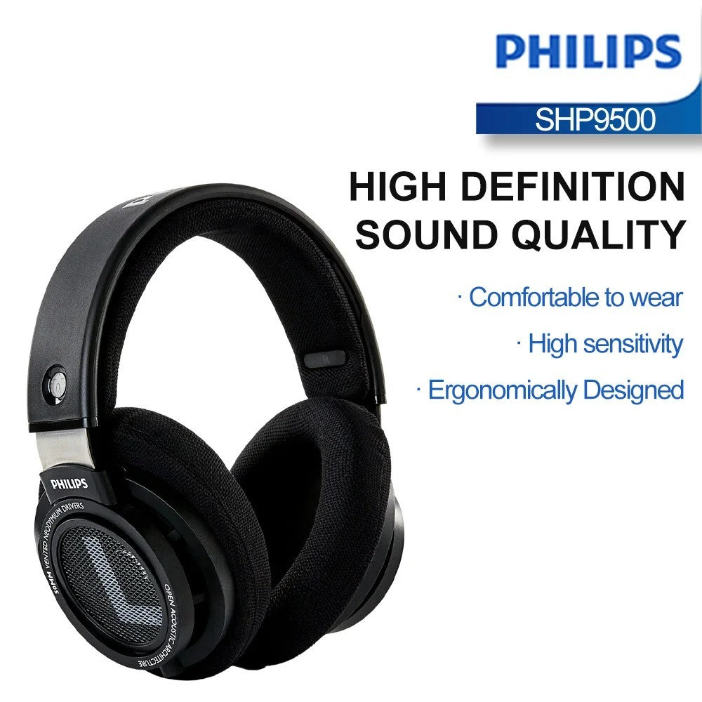 Philips SHP9500 Open-Back Hi-Fi Over-Ear Headphones