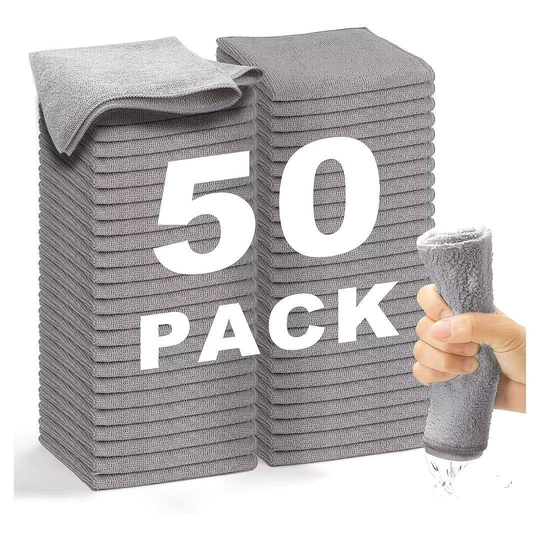 Lint-Free Absorbent Reusable Microfibre Cleaning Cloths for Car and Home