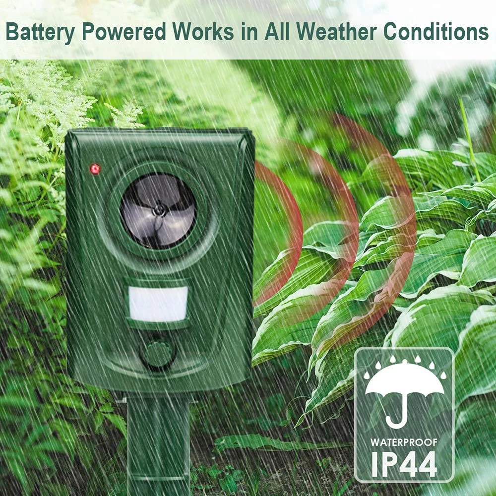 Sai Jin Finger Battery-Powered Ultrasonic Garden Animal and Pest Repeller