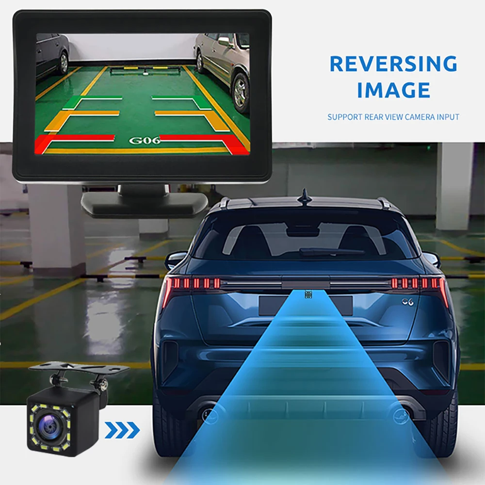 5-Inch HD Rear-View Monitor and Waterproof Reversing Camera Kit with Night Vision