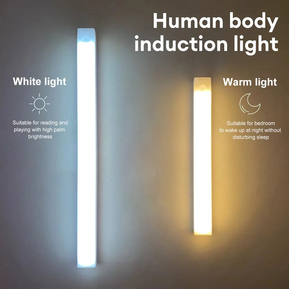USB Rechargeable Magnetic PIR Motion Sensor LED Strip Light for Cabinets
