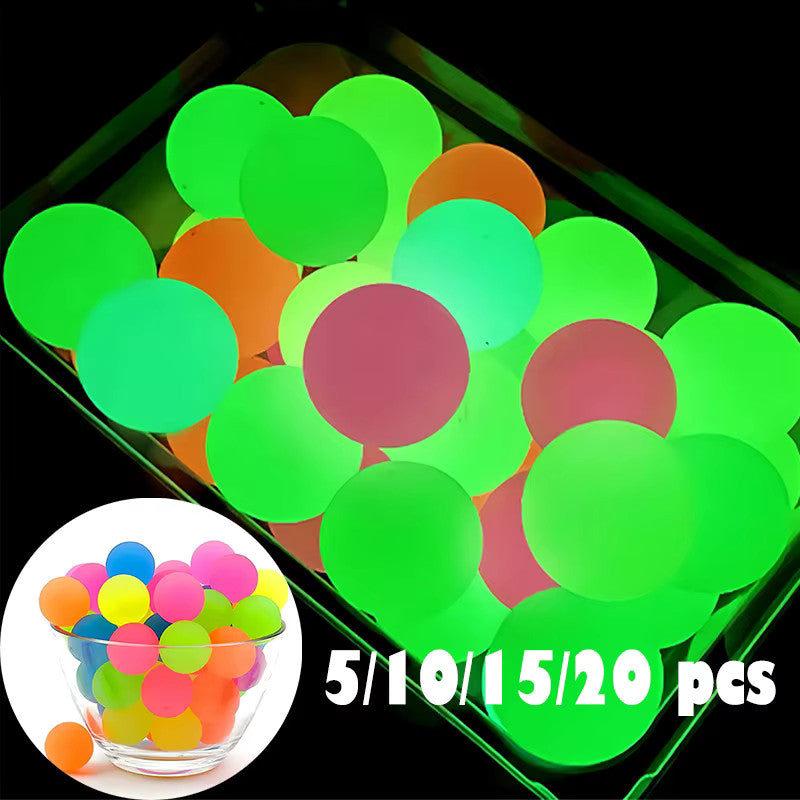 Glow-in-the-Dark Rubber Bouncy Balls for Kids' Party Bags