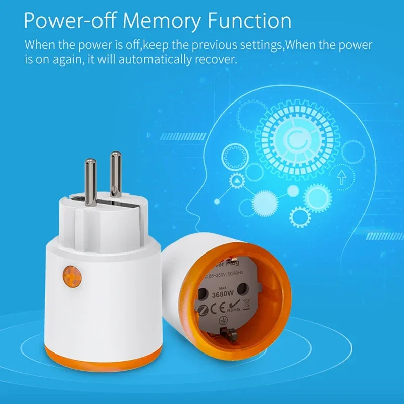 GDVONE 16A Zigbee Smart Plug with Power Monitoring, Timing and Voice Control