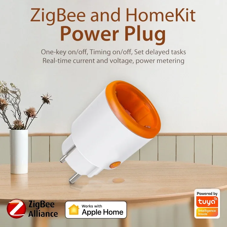 GDVONE 16A Zigbee Smart Plug with Power Monitoring, Timing and Voice Control