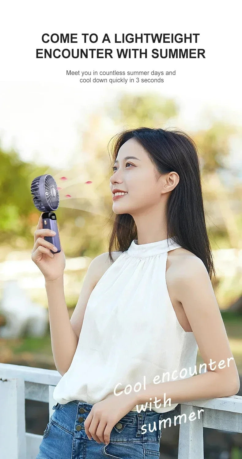 Mini Portable USB Rechargeable Folding Handheld Desk Fan