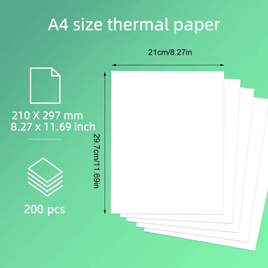 Apwikoger A4 Continuous Folding Thermal Paper, Auto Recognition — 100/200 Sheets