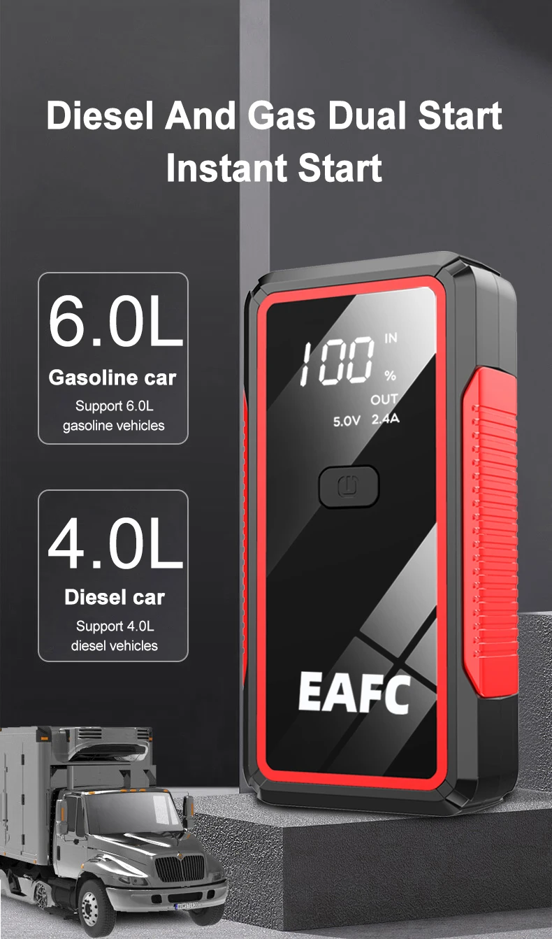 EAFC 600A 12V Car Battery Jump Starter and Power Bank