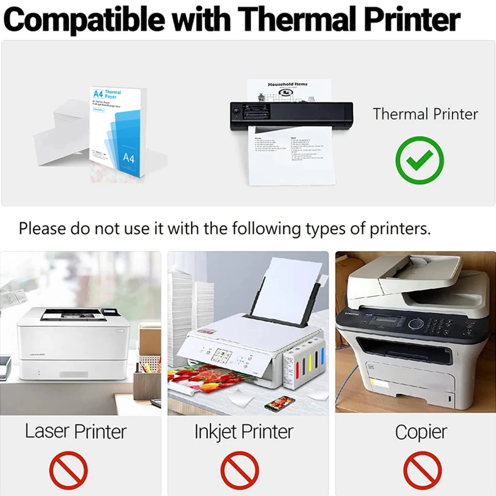 Apwikoger A4 Continuous Folding Thermal Paper, Auto Recognition — 100/200 Sheets