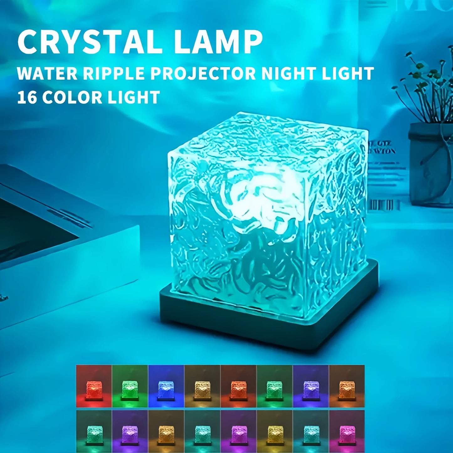 Aurora Ocean Wave USB LED Projector Night Light, 16 Colours with Remote
