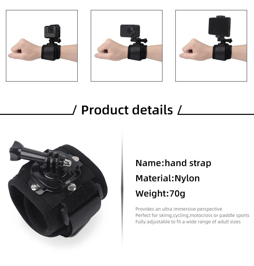 DigiCharge Hand/Wrist Strap for GoPro Hero 12/13/Max2 and DJI Osmo Action 5