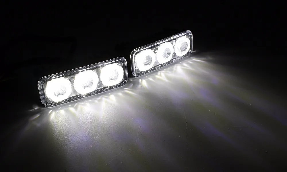 ZBS Universal 12V White LED Daytime Running/Fog Lights — Twin Pack