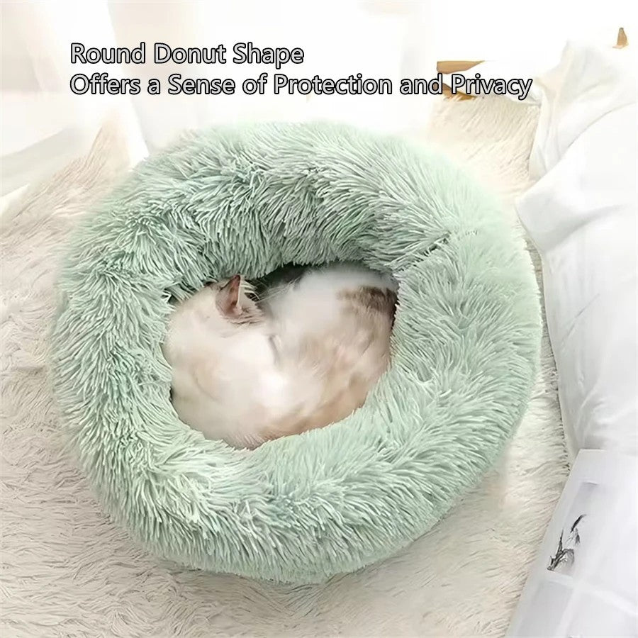 Cardys XL Washable Calming Donut Plush Dog and Cat Bed