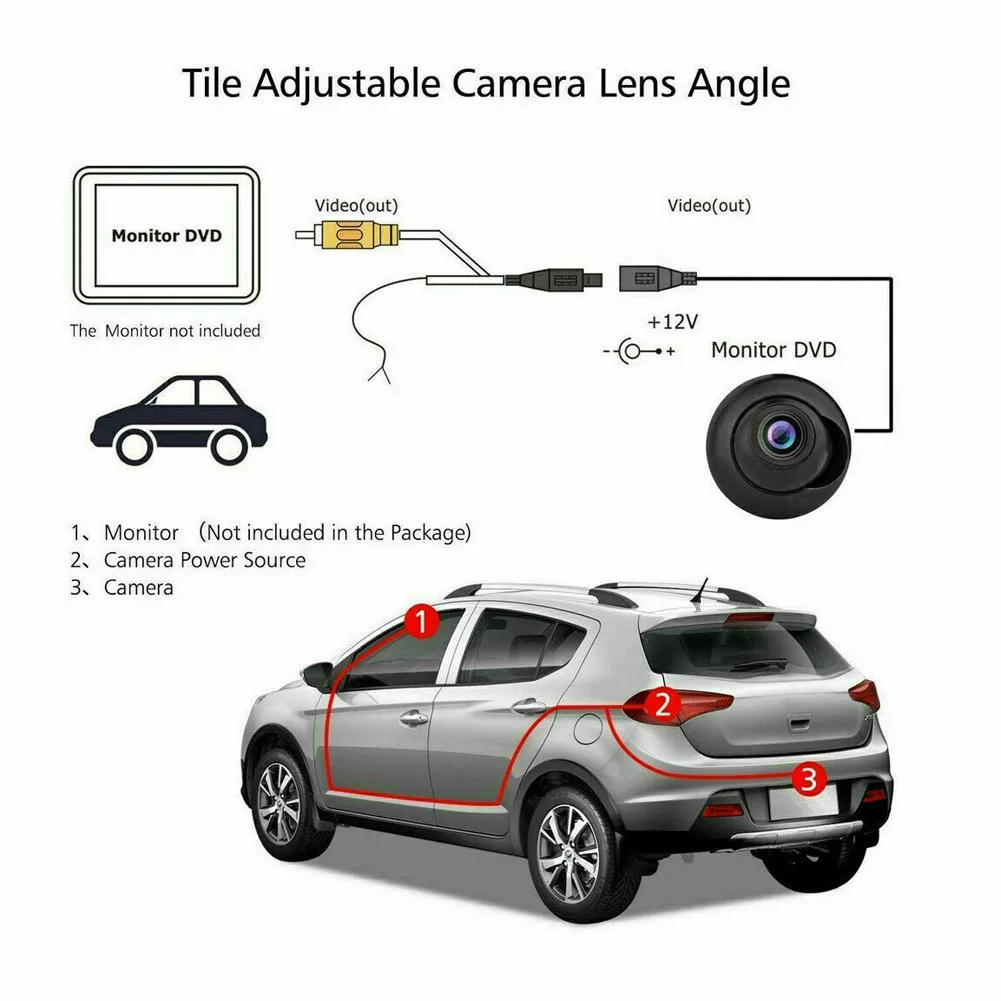 Vehilcine Waterproof Rotating HD Reversing Camera with Night Vision