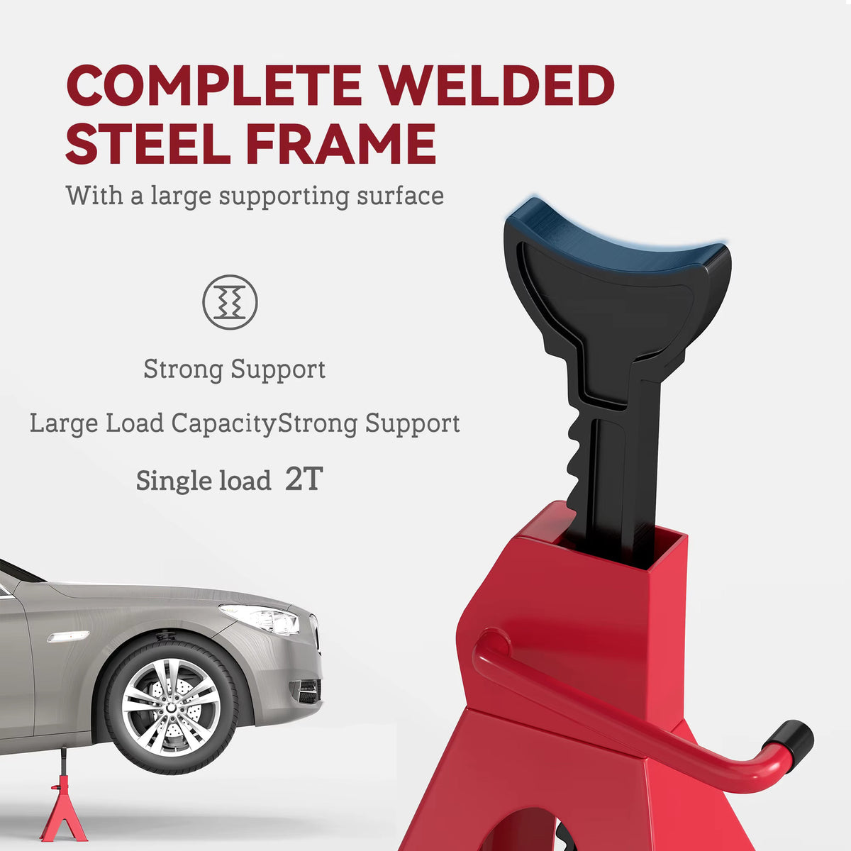 ZBS Adjustable Heavy-Duty 2-Ton Axle Stands — Pair