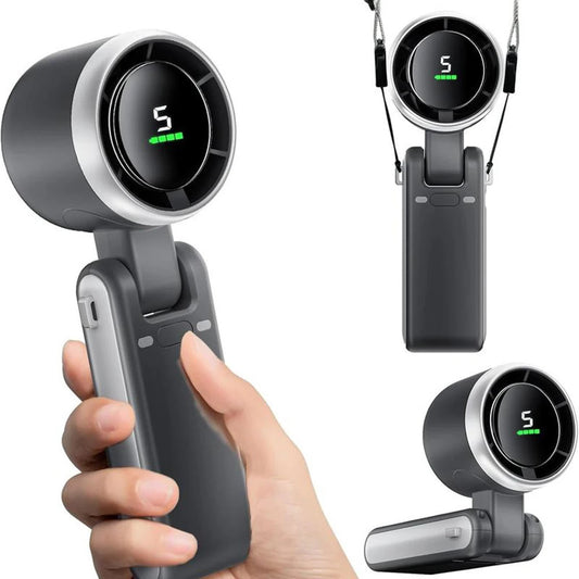 3-in-1 Portable Mini Electric Handheld Turbo Fan, 5 Speeds