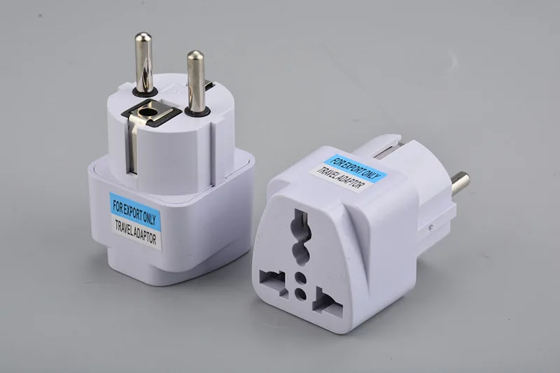 Black Universal EU Plug Adapter for AU/UK/US/KR/RU/FR