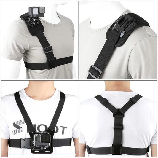 DigiCharge Chest Harness for GoPro Hero 12/13/Max2 and DJI Osmo Action 5