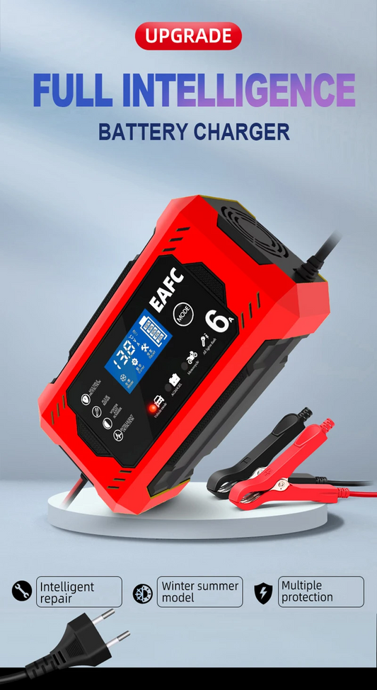 EAFC Portable Automatic 12V 6A Smart Car Battery Charger with Pulse Repair