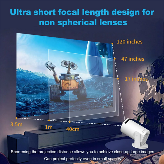 GerTong Wi-Fi 6 HD Smart Projector with Smartphone Mirroring