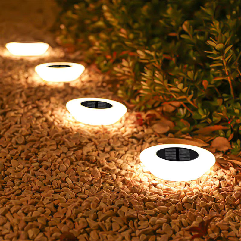 14-LED Waterproof Solar Disc Ground Lights for Paths, Lawns and Decks