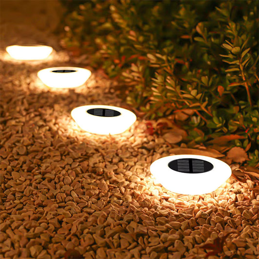 14-LED Waterproof Solar Disc Ground Lights for Paths, Lawns and Decks