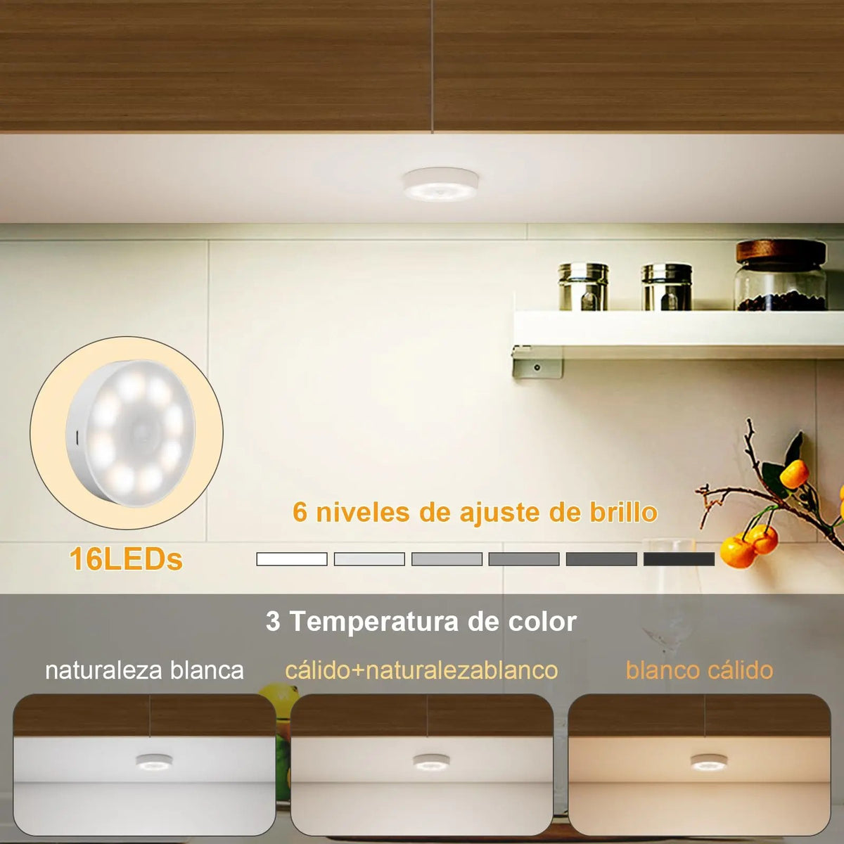 Wireless USB Rechargeable Motion Sensor LED Night Light, Magnetic