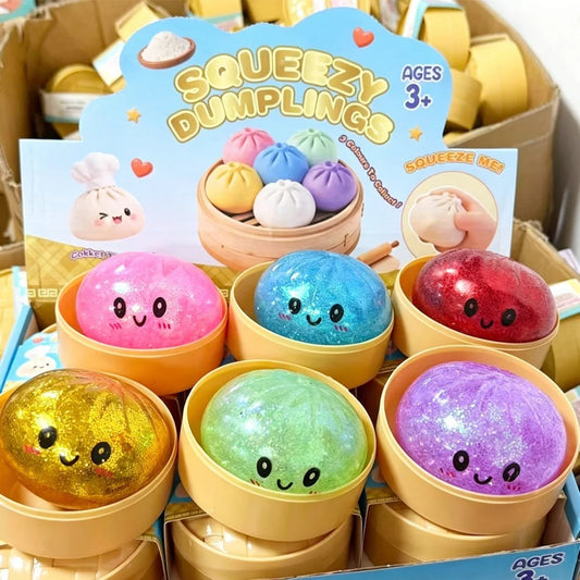 Mini Glitter Bao Bun Squishy Toy Mystery Blind Box for Stress Relief