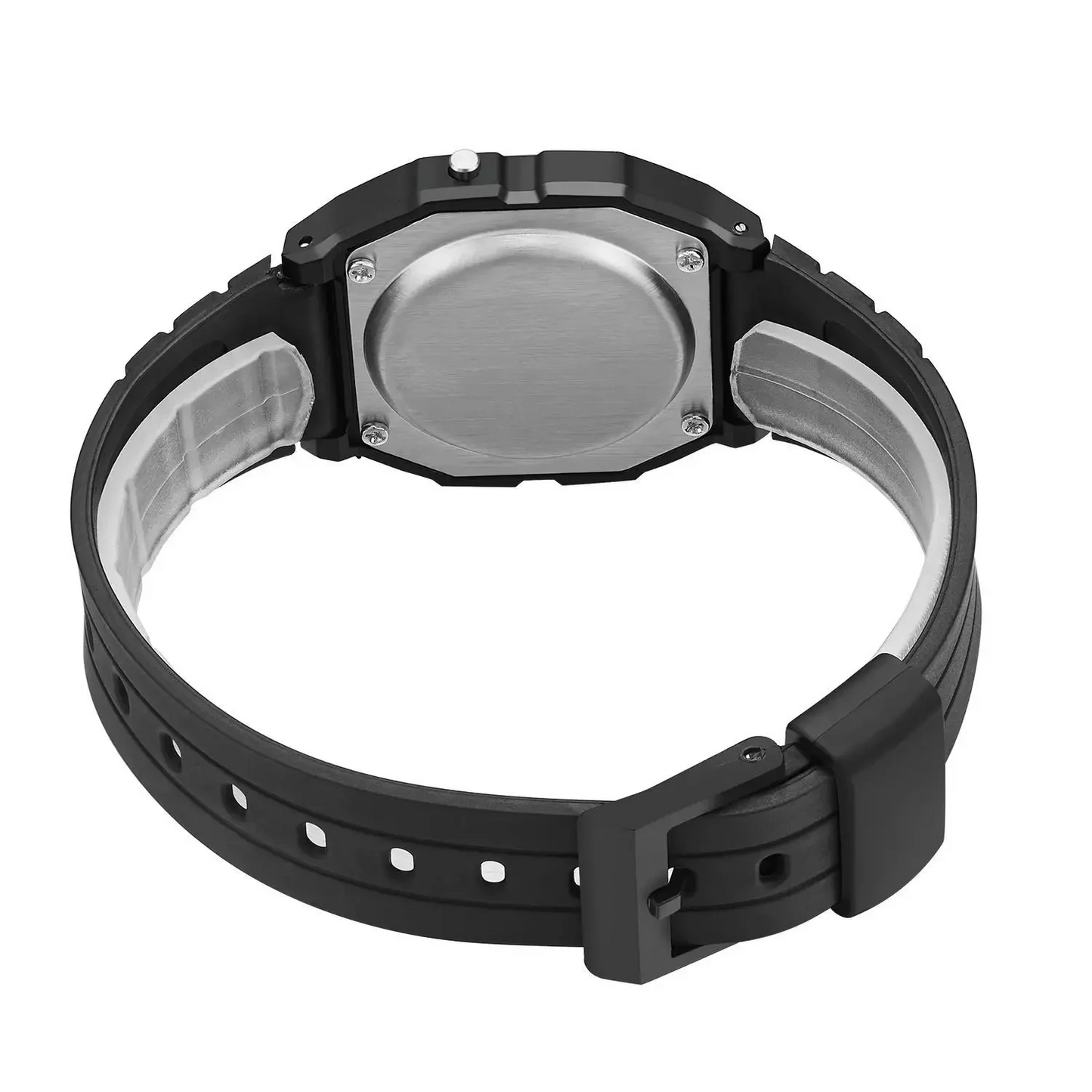 Men's Square-Dial LED Digital Sports Watch with Silicone Strap