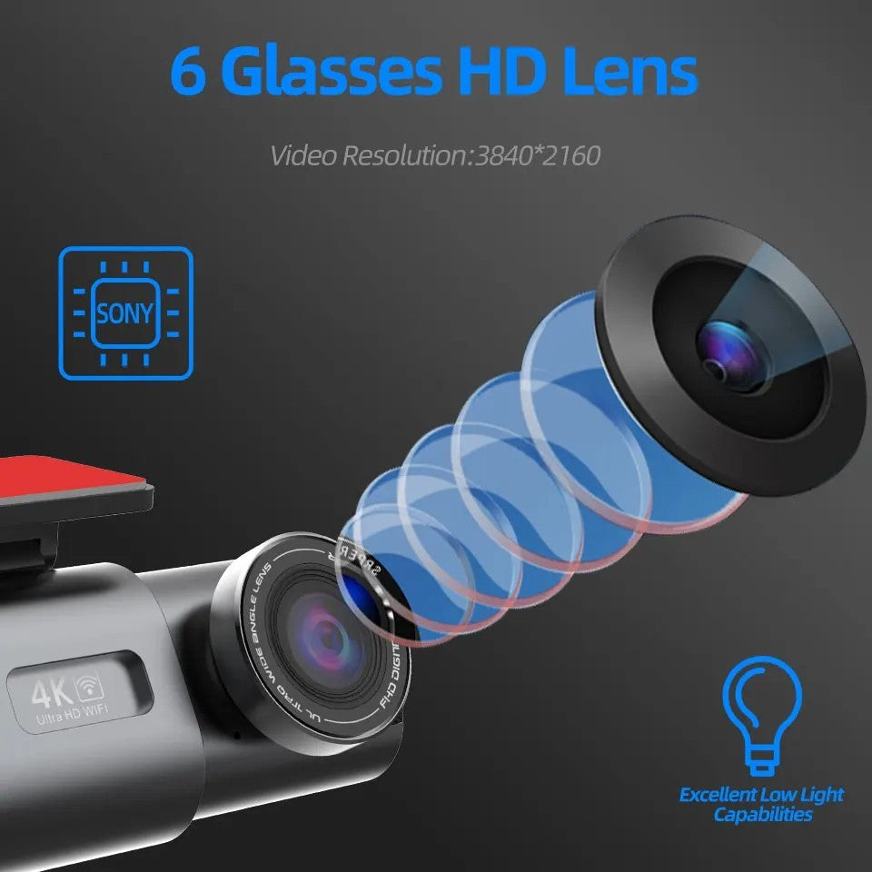 ZBS 4K UHD Wi-Fi GPS Dash Cam DVR with Night Vision