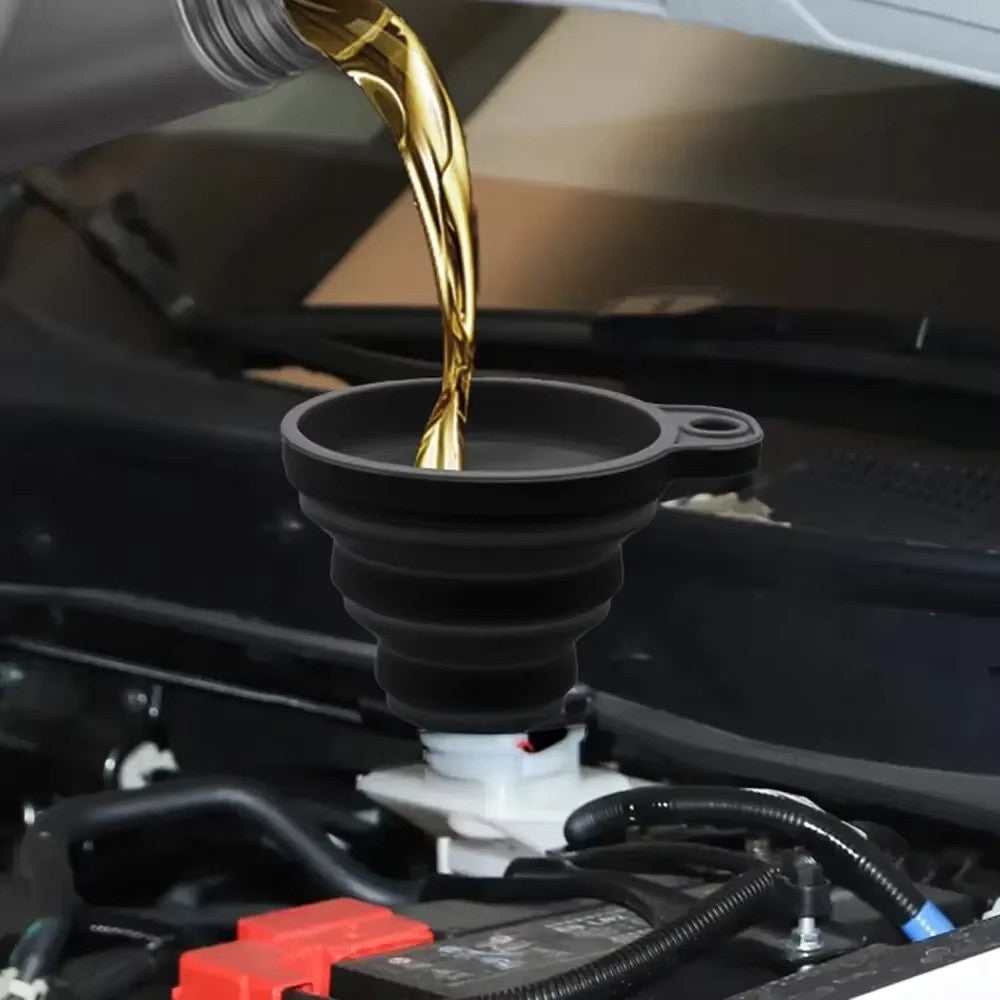 Universal Foldable Silicone Car Oil and Fluid Funnel