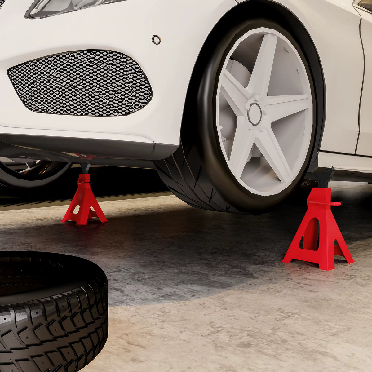 Adjustable Heavy-Duty 2-Ton Car Jack Axle Stands — Pair
