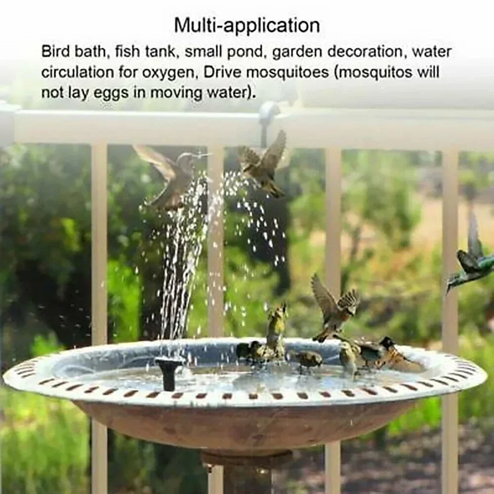 Solar-Powered Floating Fountain Pump for Pond or Bird Bath
