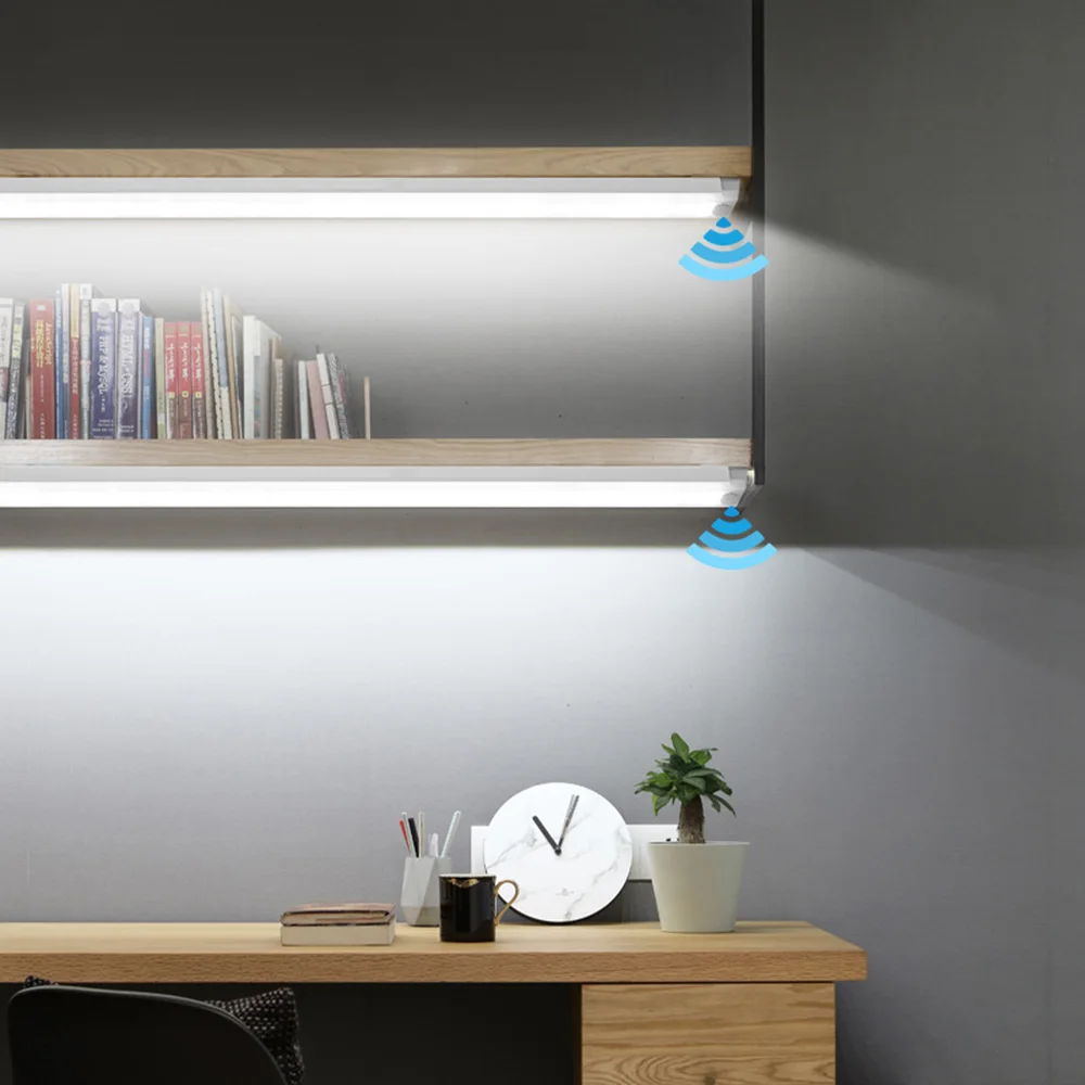 USB Rechargeable Magnetic PIR Motion Sensor LED Strip Light for Cabinets