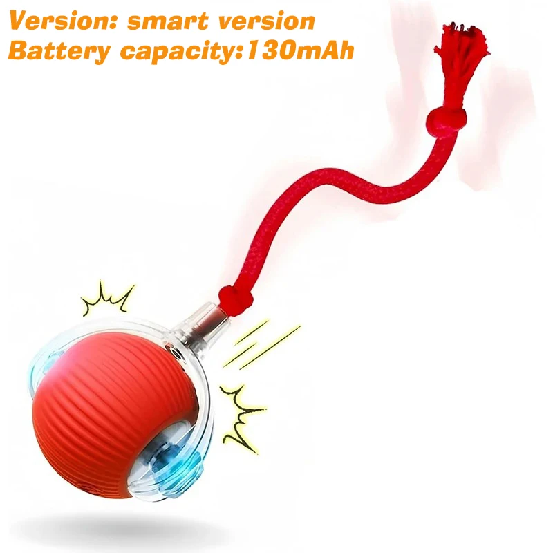 Automatic Rolling Ball Toy with Faux Tail for Cats and Dogs