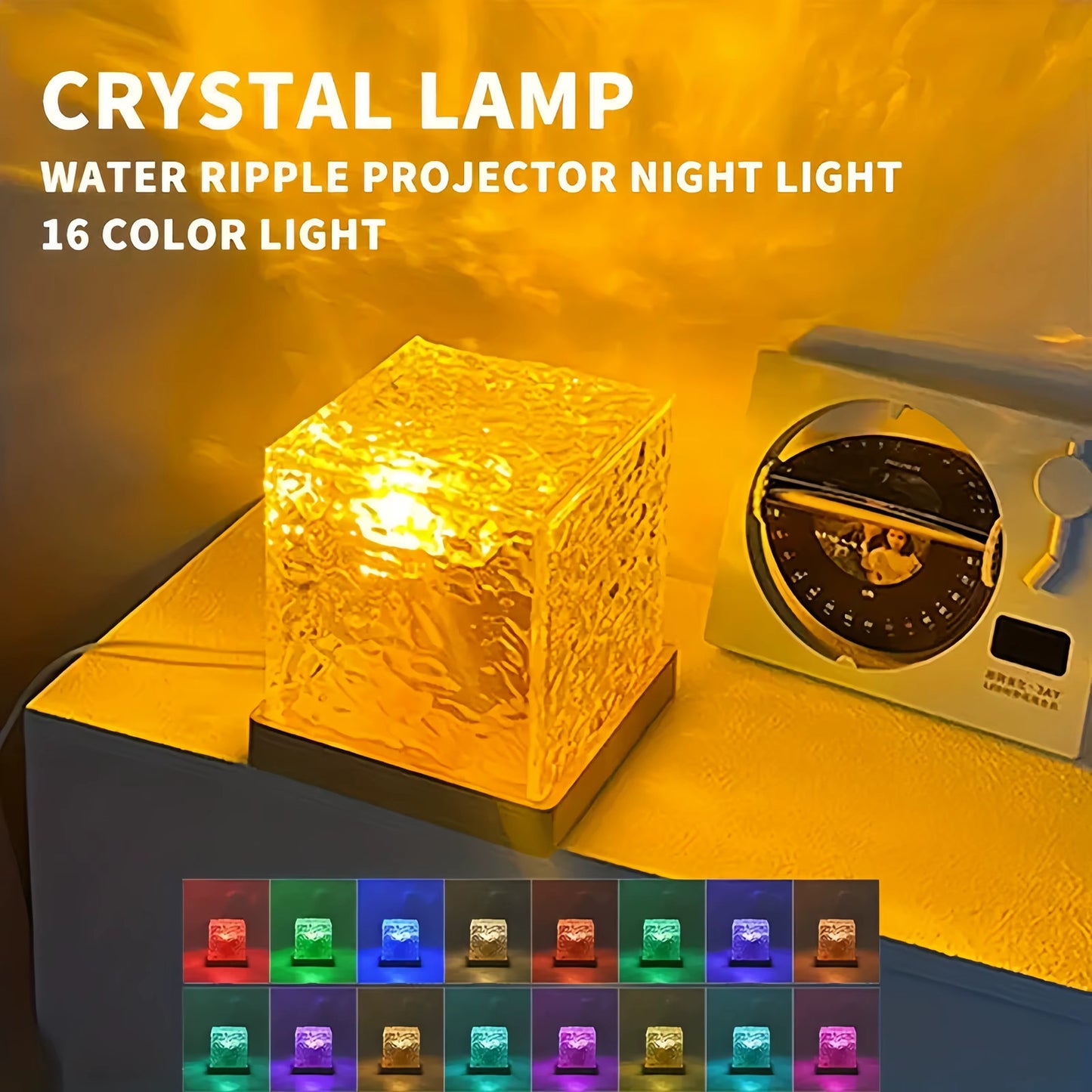 Aurora Ocean Wave USB LED Projector Night Light, 16 Colours with Remote