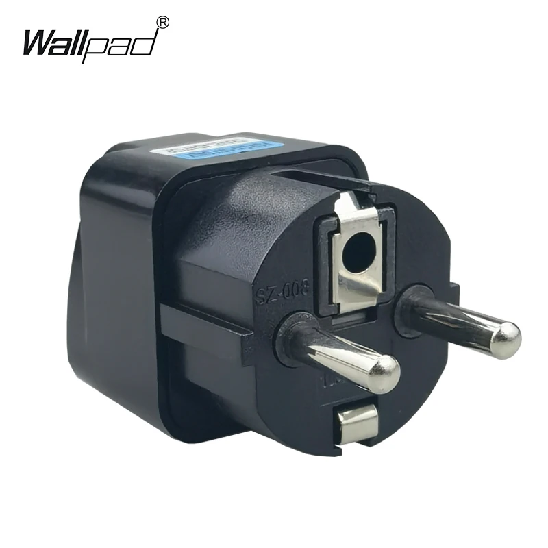 Black Universal EU Plug Adapter for AU/UK/US/KR/RU/FR