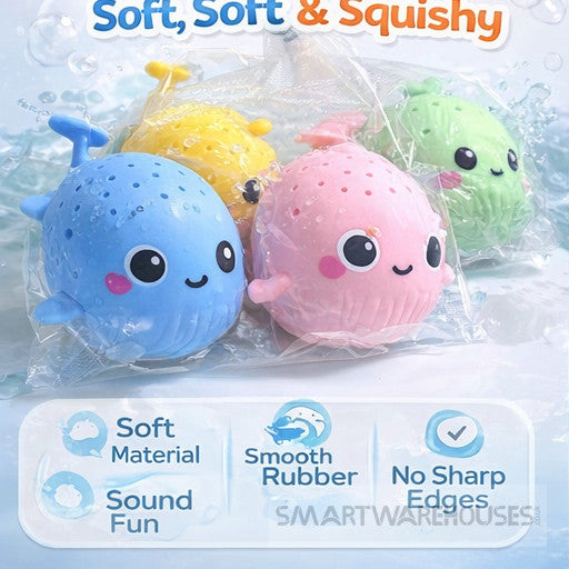 ZBS Whale Bath Sponge Squeeze Toy for Babies and Children