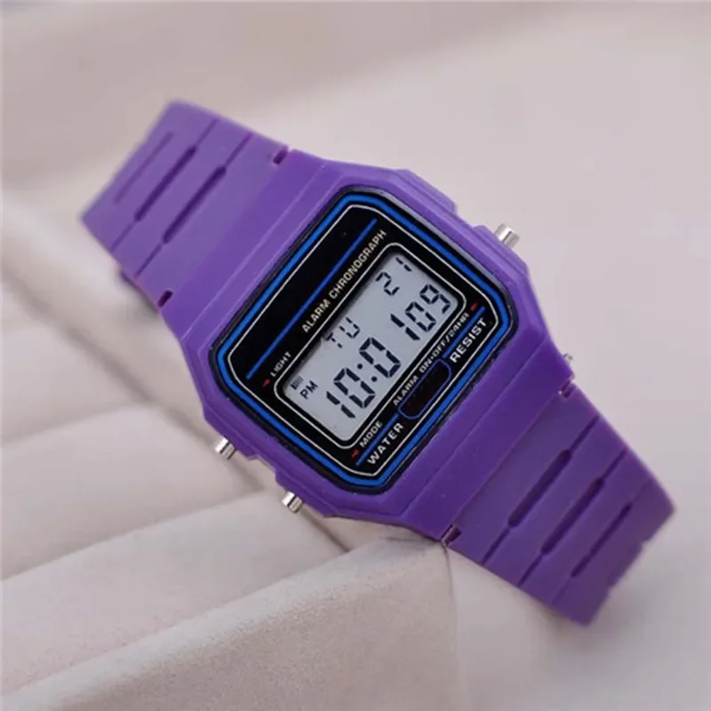 Men's Square-Dial LED Digital Sports Watch with Silicone Strap