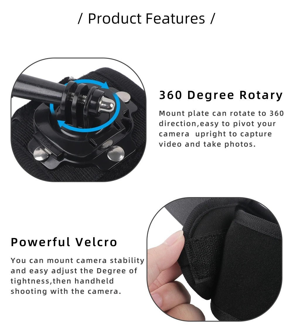 DigiCharge Hand/Wrist Strap for GoPro Hero 12/13/Max2 and DJI Osmo Action 5