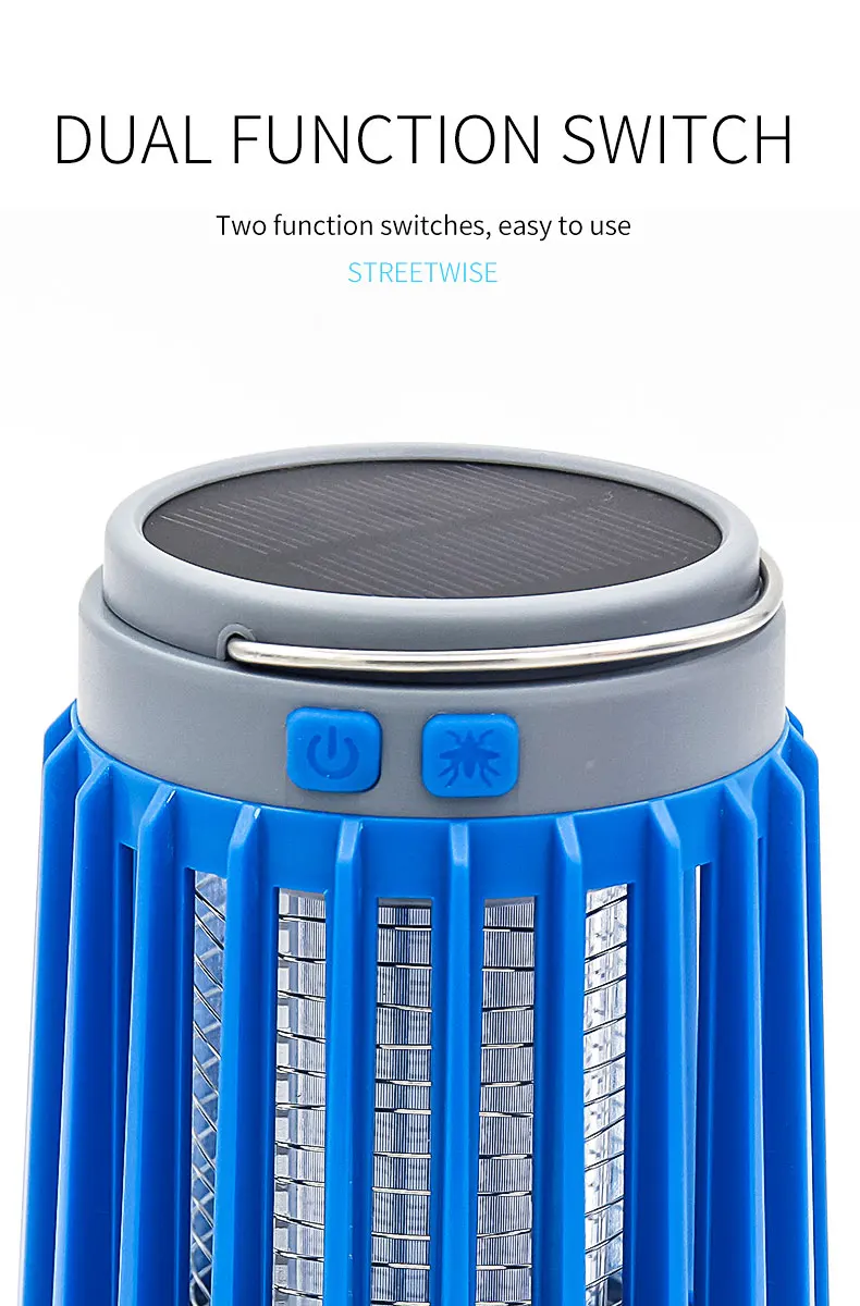 Esmarter Rechargeable UV Mosquito Killer Bug Zapper with Solar Charging