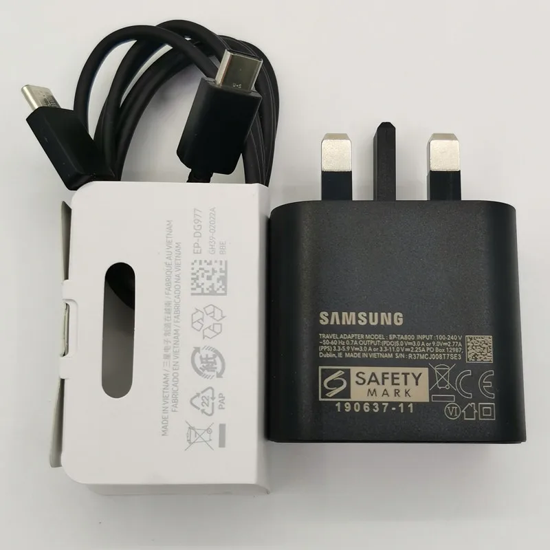 Samsung 45W Super Fast Charger with UK Plug and 6ft Cable for Galaxy Phones