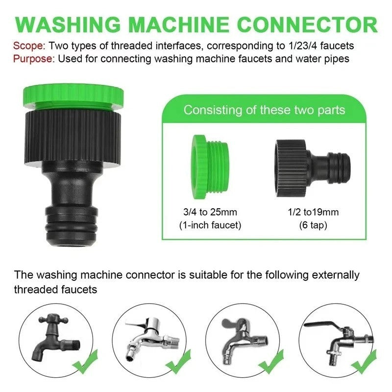Expandable Anti-Kink Garden Hose with 7-Function Spray Gun